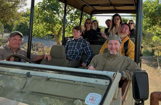 Boris and the anthropology team exploring the South African wilderness