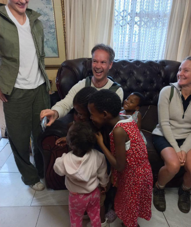The Dusseldorp family visiting Mama Margaret’s children’s home